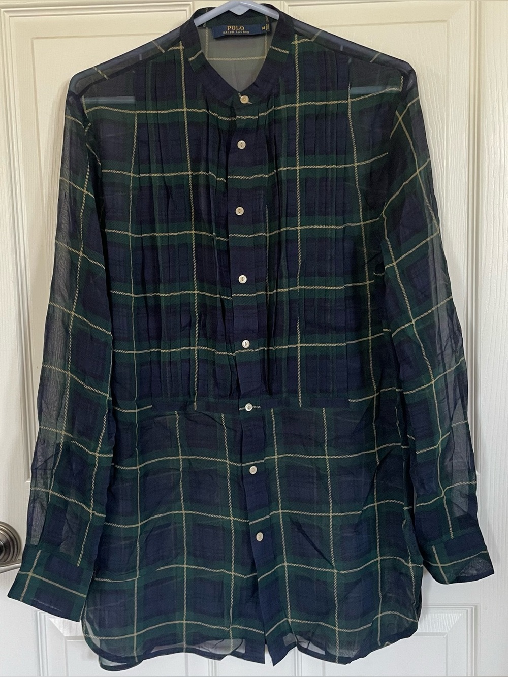 Polo Ralph Lauren Green Plaid Silk Flannel size M